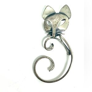 Vintage BeauCraft Sterling Cat Brooch